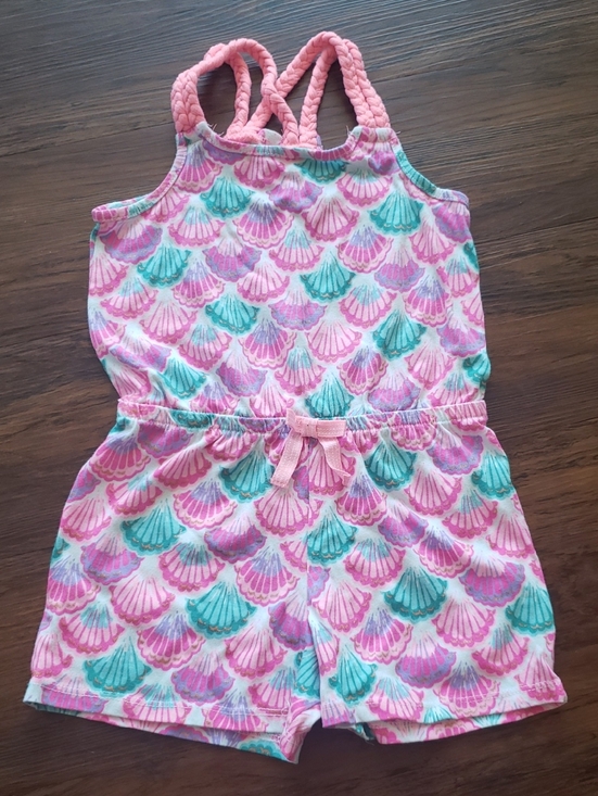 Tommy Bahama Other - Tommy Bahama Girls Pink Teal Sea Shell Tank Romper Size S Vacation Summer Beach